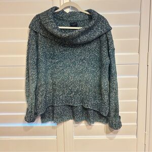 American Eagle Chunky Cowl Neck Sweater Blue Multi Size Medium